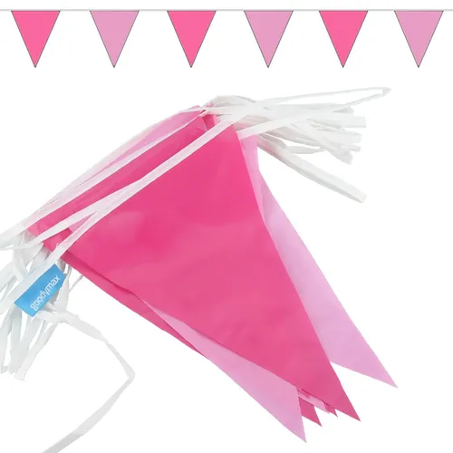 Wimpelkette Girlande Dekoration Party Geburtstag Fähnchen 10 m Pink-Rosa