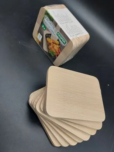 Kesper 16er Pack Raclette - Brettchen 10 x 8 cm aus Buchenholz/Untersetzer 69958