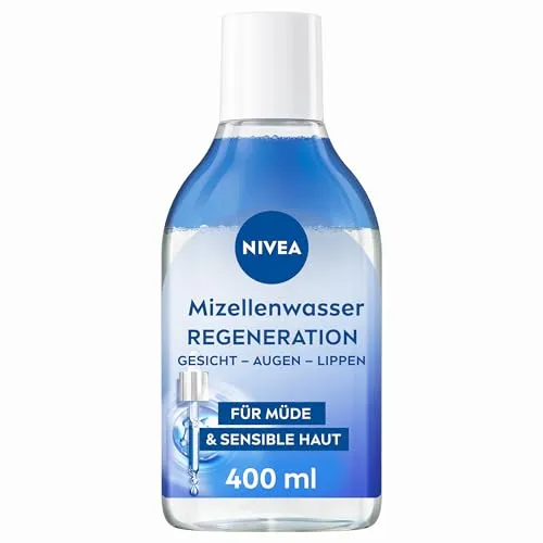 NIVEA Regenerierendes Mizellenwasser 400 ml - Gesichtsreiniger für müde Haut, mit 5% Serum und Aminosäure Komplex für sanfte Reinigung ohne Reiben, ideal für sensible Haut.