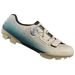SHIMANO Gravel Schuh SH-RX600 | beige/blau 46 - Fahrradschuhe für Gravel-Rennen, mit anatomisch geformtem Leisten für besten Komfort und DYNALAST Technologie für maximale Kraftübertragung und Effizienz.
