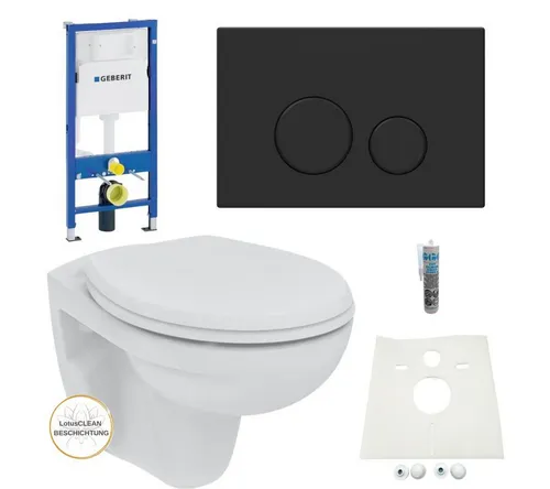 GEBERIT Vorwandelement WC mit Ideal Standard Spülkasten – Spar-Set - Praktisches Spar-Set für die einfache Montage von Wand-WCs. Inklusive Zubehör und Schallschutz-Set zur Geräuschminderung. Ideal für Trockenbau und raumhohe Installationen.