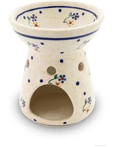 Bunzlauer Keramik Aromalampe Ø8,9xH10,4cm - Kerzenständer und Aromalampe aus langlebiger Bunzlauer Keramik, sorgt für entspannende Düfte und stilvolle Dekoration – spülmaschinenfest für einfache Reinigung.