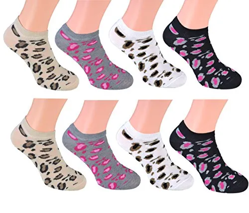 Cocain underwear 8 Paar Sneaker Socken Damen 39-42 Leopard