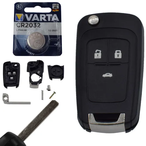 Auto Schlüssel Gehäuse +BATTERIE  passend für Opel Astra Corsa Insignia Vectra