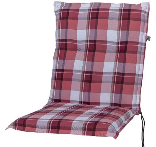 KETTtex Sesselauflage Niederlehner Milano 2396 rot-weiß kariert 102x49x6 cm KETTtex