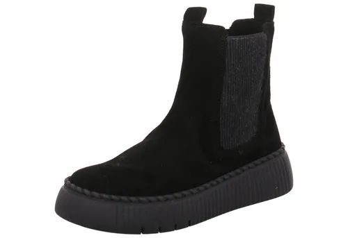 GABOR Chelseaboots Damen, Gr. 36, Schwarz - Wanderschuhe aus schwarzem Veloursleder mit elastischem Stretcheinsatz für optimalen Komfort und Passform – perfekt für stilvolle Abenteuer.