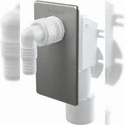 Alcadrain Waschmaschinen Unterputzsiphon mit Edelstahlplatte