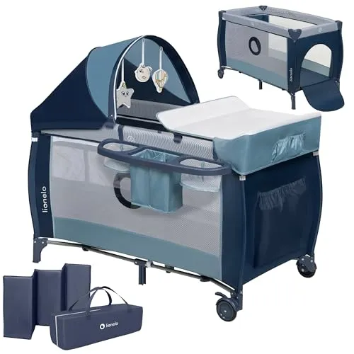 Lionelo Sven Plus 4 in 1 Baby Bett in blau von Lionelo