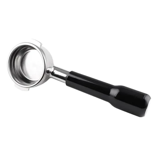 Bodenloser Siebträger 58mm für E61, mit Edelstahl Ersatz Filter Korb und ABS griff