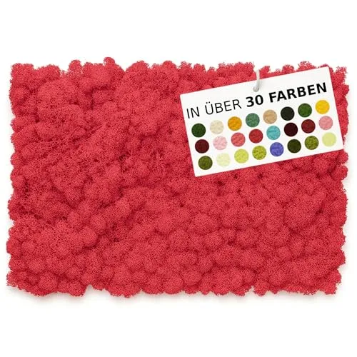 NaDeco Island-Moos in 30 Farben zur Wahl, fluffig & prall, echtes Moos zum Basteln, Wand Deko Moss, für Moosbild Mooswand Moosplatten Kugelmoos Dekoration Ostern Weihnachten, Farbe:Purpur