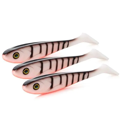 Zite Fishing Inzite Flanker Hecht-Shad 18,5cm - UV-Aktiver Gummiköder für Hecht-Angeln – Robuster & Effektiver Gummifisch – Fängiger Hecht-Köder (3X Barbeque Otto)
