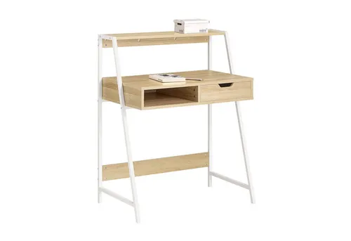 SoBuy Schreibtisch FWT63, mit Ablage und Schublade in beige von SoBuy