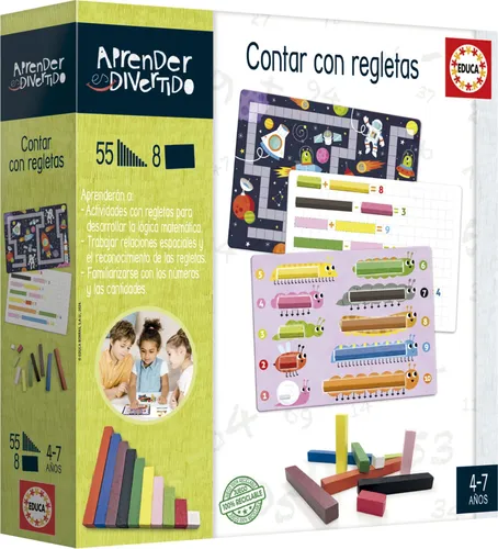 Educa Zählen Mit Rechenstäbchen Lernspiel Mehrfarbig Mehrfarbig One Size