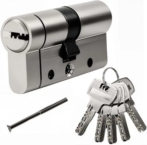 SEPOX® 60mm(30/30) Anti-Snap Euro-Türzylinder, Hochsicherheits 6-Stift, Messingkörper, Edelstahl verstärkter Anti-Bohr-, Anti-Pick-, Anti-Bump-Türzylinder mit 5 Schlüsseln