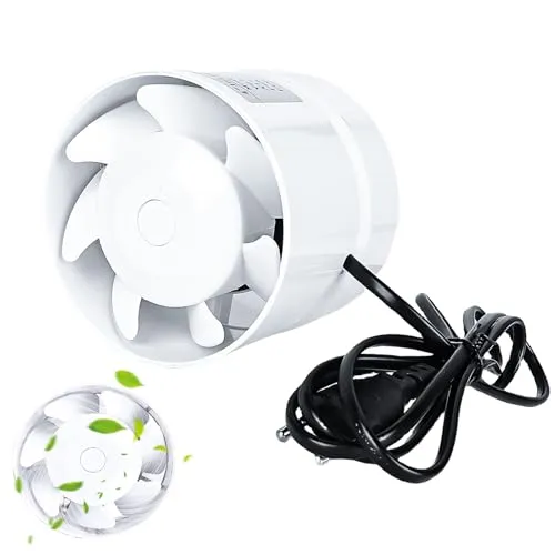 GBKDQQ Kanal Rohrventilator 100mm, Rohrlüfter Inline-Abluftventilator Weiß Rohrventilator, Hohe Qualität Leise Für Bad, WC, Küche, Gewächshaus, Zelt, Garage