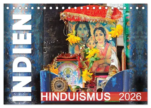 CALVENDO Wandkalender Indien - Hinduismus (Tischkalender 2026 DIN A5 quer), CALVENDO Monatsk