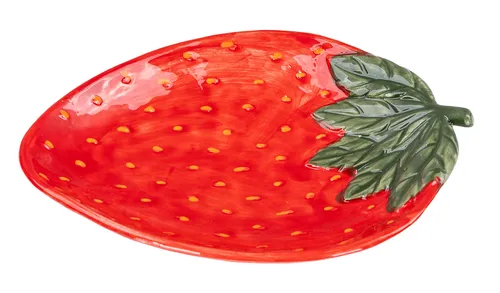 Teller Erdbeere Keramik 26cm Erdbeerschale Sommer Obst Dekoschale Tischdeko