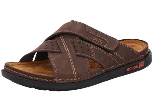 Rohde Cento Herren Pantoletten - Bequeme Slipper für den Sommer - Clogs & Pantoletten für Herren, aus hochwertigem Leder mit flacher PU-Sohle für optimalen Komfort und Stylisches Design.