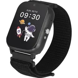 Garett Kids Tech 4G Smartwatch - Schwarz mit Klettverschluss - Smartwatch für Kinder mit 4G LTE-Konnektivität, GPS und SOS-Funktion. Langlebiger Akku und großes, gut ablesbares Display für stundenlangen Spaß und Sicherheit.