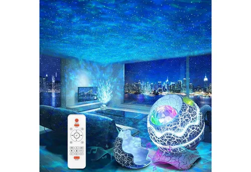 ANYSUN LED-Sternenhimmel Sternenhimmel Projektor mit Musikplayer Nachtlicht Aurora Effekt, LED Nachtlicht Polarlicht mit Fernbedienung, Weisse Rauschen Timer und Sternen für Kinder Erwachsene Deko