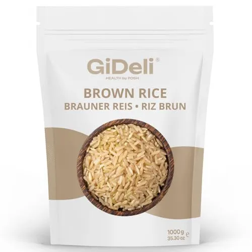 GiDeli Hochwertiger Brauner Reis, Brauner Reis Naturreis, Brown Rice Natural Premium (1kg)
