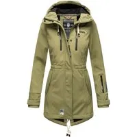 MARIKOO Damen Softshellmantel Zimtzicke Olive Gr. S - Funktionsjacke für Damen, wasserdicht, atmungsaktiv und perfekt für unbeständige Witterung. Ideal für Outdoor-Aktivitäten in der Übergangszeit.