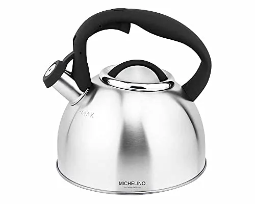 Flötenkessel Edelstahl 2,4 L in schwarz von Michelino