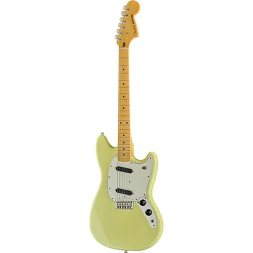 Fender Player II Mustang MN HLY - E-Gitarre in Hialeah Yellow; Shortscale Mustang mit 2 Alnico 5 Single-Coil Tonabnehmern für vielseitigen Sound und Spielkomfort.