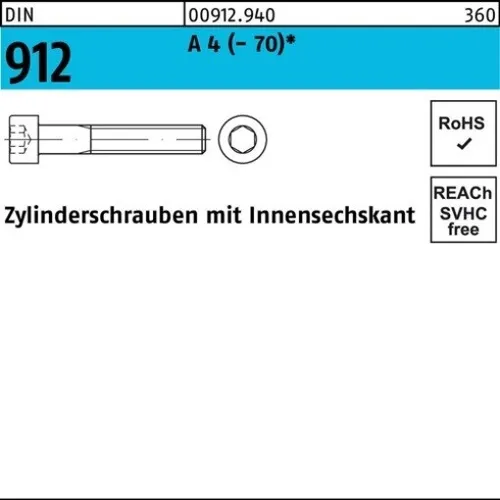 100er PACK(Stk) 000912940000050008 Zylinderschraube DIN 912 m.Innensechskant M