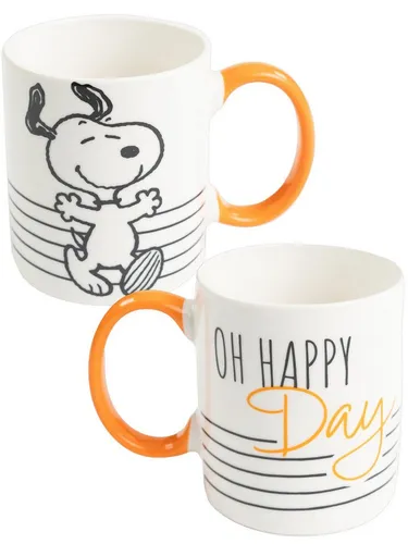 United Labels® Tasse The Peanuts Snoopy Tasse - Oh Happy Day Becher Kaffeetasse 320 ml, Keramik