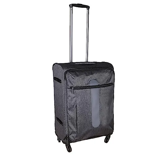 Ultraleichter Trolley Koffer 52L mit 4 Rollen - Weichgepäck Koffer in Grau, nur 2,2 kg leicht, ideal für Reisen aller Art. Mit 4 drehbaren 360° Rollen und einem praktischen Teleskopgriff für höchsten Komfort.