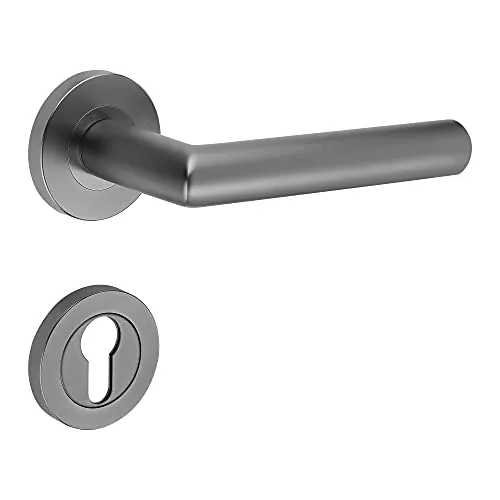 ck-türbeschläge Profi Drückergarnitur New Orleans | Erdgrau | Hochwertige Schraubrosetten