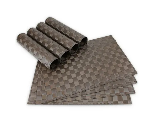 matches21 HOME & HOBBY Platzset Tischsets MODERN 8er Set Braun als Tischuntersetzer, (8-St), Abwaschbare Platzsets als Tischunterlagen für Ess-Tisch Tisch-Deko