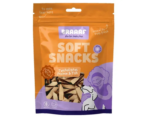 Holland Animal Care Hundesnack Soft Snack Gedrehte Bites Huhn & Fisch 85 g, für: Hund