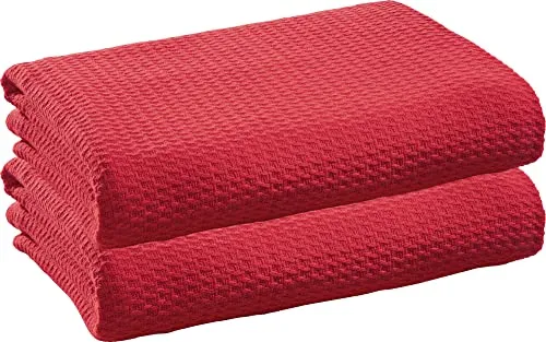 Erwin Müller Sommerdecke Siena im 2er-Pack, Baumwolldecke rot Größe 100x150 cm - luftig-leicht, weiche Qualität, sehr angenehm - 100% Baumwolle