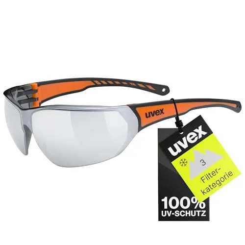 Uvex Sportstyle 204 Sportbrille - Sportbrille mit hoher Lichtfilterung (Kategorie 3) und 100% UV-Schutz. Modische Verspiegelung und Soft-Bügel für druckfreien Tragekomfort und perfekten Halt.