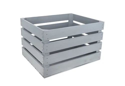 Creative Deco Holz Deko Kiste Grau 50x40x30 cm in grau von CREATIV DEKO