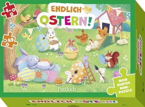 Mein buntes Mini-Puzzle - Endlich Ostern!: Oster-Puzzle für Kinder ab 4 Jahren mit 49 Teilen | Perfekt als Geschenk zu Ostern oder für das Osternest