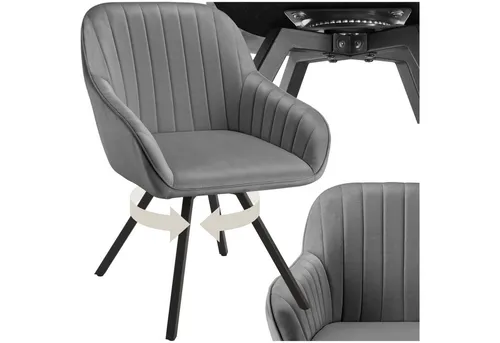 tectake Drehbarer Armlehnstuhl Snug, grau von tectake