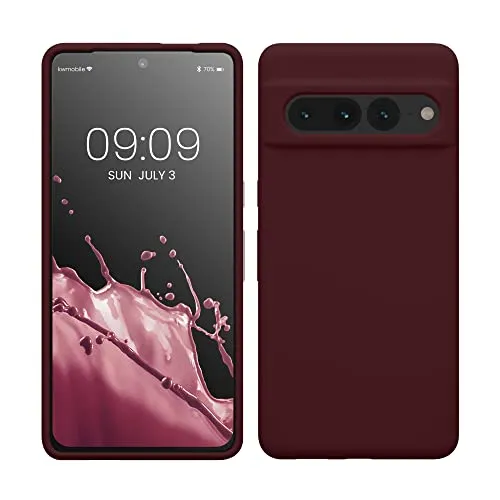 kwmobile Handyhülle für Google Pixel 7 Pro Hülle, für Pixel 7 Pro Case - Hülle Silikon - kabelloses Laden - Bordeaux Violett