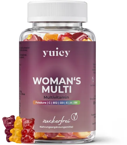 yuicy Woman's Multivitamin für Frauen - Vitamine für Gesundheit & Vitalität Gummies - Nahrungsergänzungsmittel: Leckere, vegane Vitamingummis für Frauen, die Gesundheit und Vitalität unterstützen. Ideal für den täglichen Bedarf.