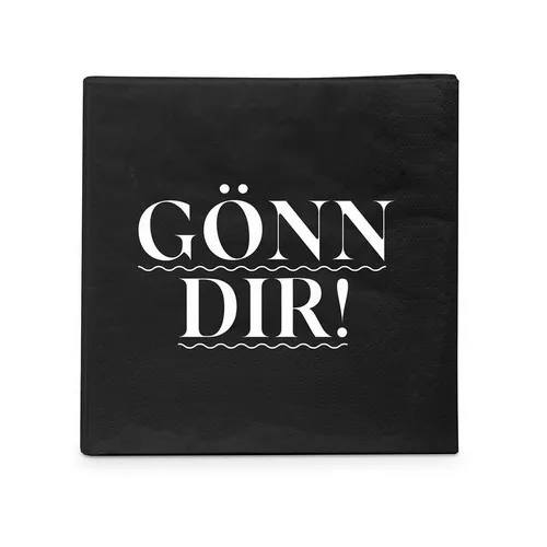 kleine Cocktailservietten Gönn Dir Schrift Sprüche schwarz weiß Deko 25x25cm 20