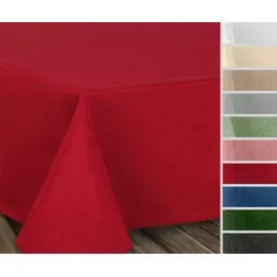 Beautex Tischdecke Fleckenabweisende bügelfreie Tischdecke mit Lotuseffekt, Leinenoptik (1-tlg) rot Eckig | 160 cm x 320 cm