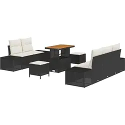 vidaXL Garten-Sofa-Set mit Kissen für 8 Personen - Elegantes Gartenmöbel-Set aus robustem Poly-Rattan, wetterfest und modular. Ideal für Gartenpartys und entspannte Abende im Freien – bietet hohen Komfort und Stil.