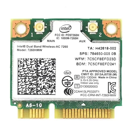 Intel Dualband-WLAN-Karte AC 7260 mit Bluetooth 4.0