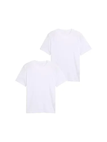 TOM TAILOR Herren 1048393 T-Shirts aus Baumwolle im 2er-Pack, 20000-White, M