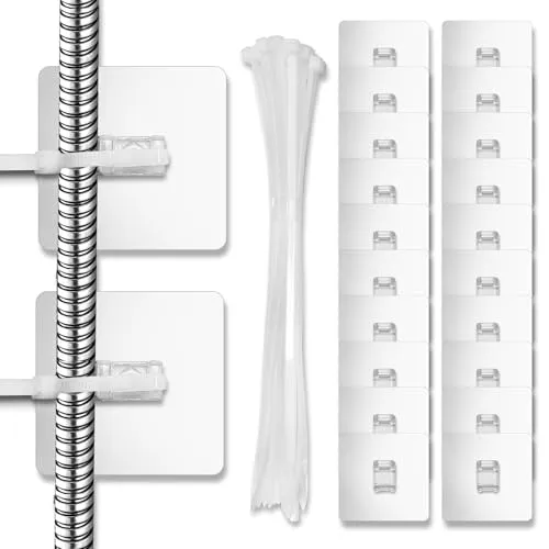 Stück Kabel Halterungen Selbstklebend und Kabelbinder, Verstellbare selbstklebende Kabelbinder, Kabelbinder Halter Selbstklebende,Geeignet für Kabel und Drähte in Häusern, Büros, Gärten und Garagen 20