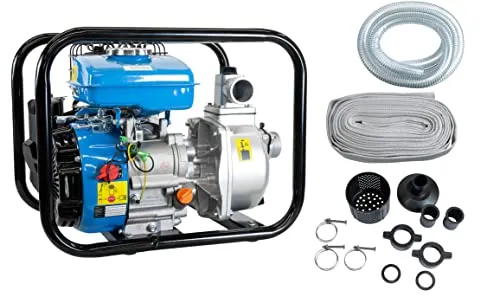 Motorpumpe-Set GÜDE GMP 15.22 - 4-Takt, 1,9 PS, 15.000 l/h - Wasserpumpen für sauberes bis leicht verschmutztes Wasser, ideal für Notentwässerung und Gartenbewässerung, kraftvoll mit 15.000 l/h Fördervolumen und ohne Stromnetz nutzbar.
