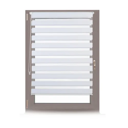 Doppelrollo klemmfix Duo-Rollo 110 cm - Modernes Design - Jalousien & Rollos: Praktisches Seitenzugrollo in Weiß, ideal für ein modernes Arbeitszimmer. Einfach zu montieren, ohne Bohren!