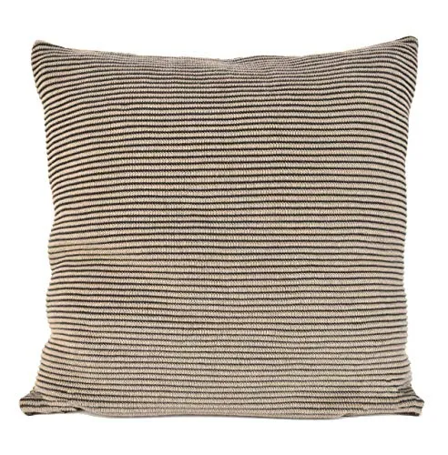nielsen HOME Kissenbezug Hila gestrickt, 50x50 cm, Sand/Antik Grau, 100% Baumwolle, Strick, Oekotex, Rippmuster, gerippt, Streifen, gemütlich modisch elegant, Dekokissen, Sofakissen